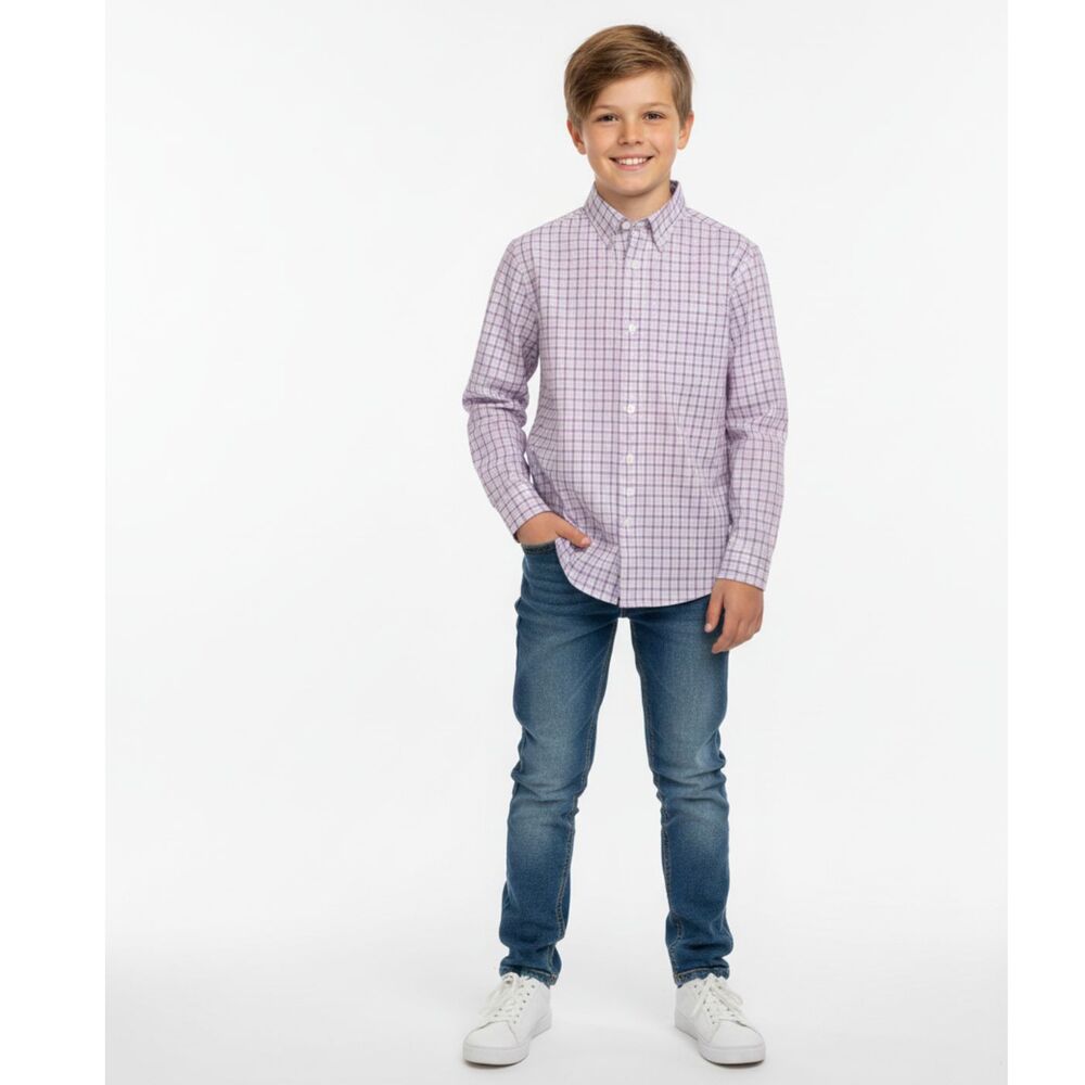 Van Heusen Flex Boys' Plaid Long Sleeve Shirt